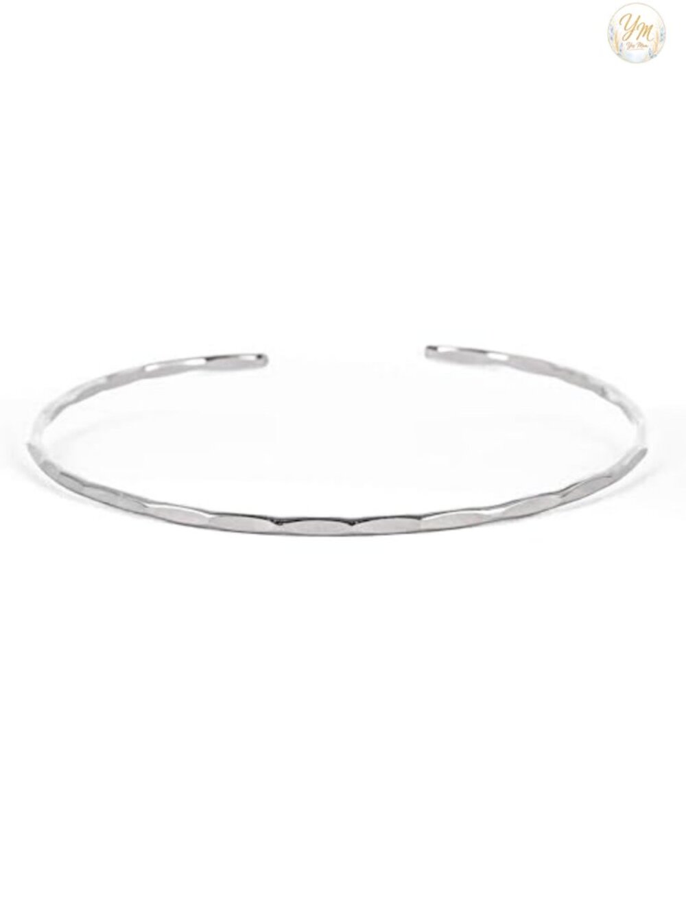 Thin Hammered Cuff Solid Sterling Silver 14K Gold Fill Stacking Bracelet